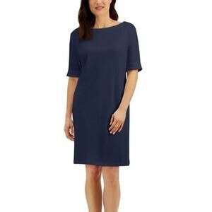 Karen Scott Plus Size Solid Boat Neck Cuffed Sleeve Dress Women 1X